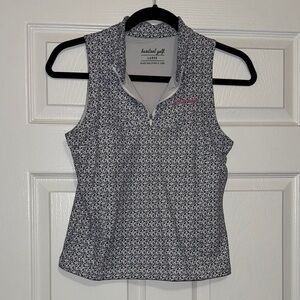 Barstool Sports Women's Blue Sleeveless Polo Shirt